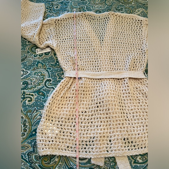 Joie Soledad Open Crochet Cotton Wrap Cardigan Sweater Natural Cream Size XS NWT - Picture 7 of 8
